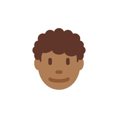 Man: Medium-Dark Skin Tone, Curly Hair