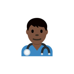 Man Health Worker: Dark Skin Tone