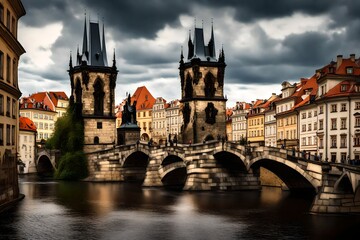 Fototapeta na wymiar Prague castle and Moldau river