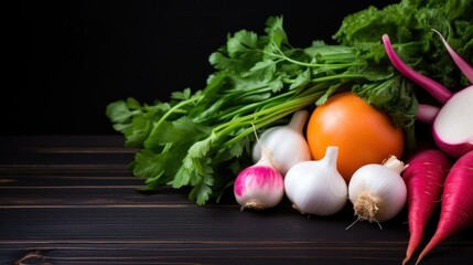 Fresh vegetables on a wooden background. Selective focus. Food background