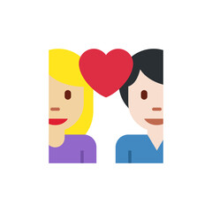 Fototapeta premium Couple with Heart: Woman, Man, Medium-Light Skin Tone, Light Skin Tone