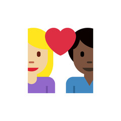 Couple with Heart: Woman, Man, Medium-Light Skin Tone, Dark Skin Tone