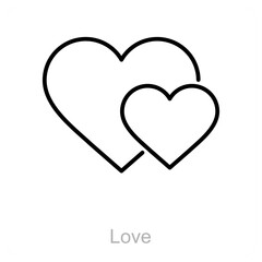 Love and heart icon concept