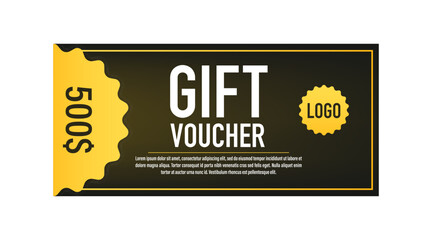 Realistic Detailed 3d Gift gold voucher. Gift voucher template. Discount voucher or gift certificate. Promotional coupon for a special discount offer. Vector illustration