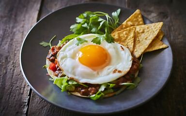 Capture the essence of Huevos Rancheros in a mouthwatering food photography shot Generative AI