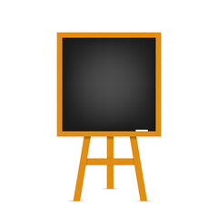 School board. Realistic black board in a wooden frame isolated on a white background. Background for school or restaurant design, office, menu. Vector illustration