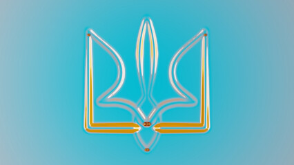 3d rendering. The symbol of Ukraine, the symbol of independence, the struggle for freedom and democracy.