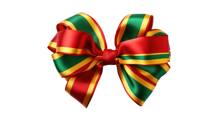 Beautiful ribbon and bow cut out from background.