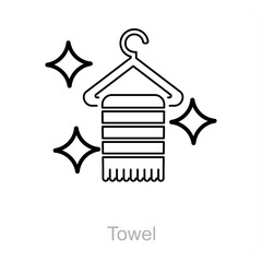 Towel and bath towel icon concept 