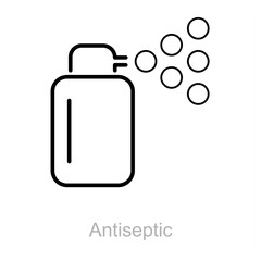 Antiseptic and hand icon concept 