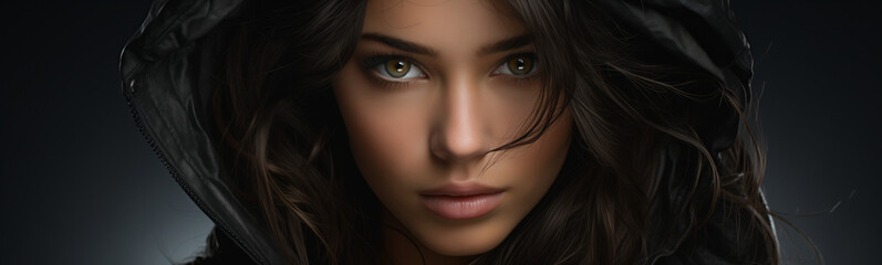 Fototapeta premium Fashion woman close-up portrait. Sensual and glamour lux female style. Cover magazine, wallpaper and poster design. Digital art concept