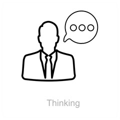 Thinking and idea icon concept 