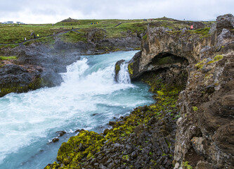 Godafoss Waterfall: a spectacular waterfall located in northeastern Iceland, Europe