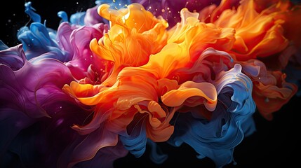 Obraz premium Futuristic Technology Artistry - Abstract Desktop Background - Stunning Visualization of Colorful Geometric Patterns - AI-Generated