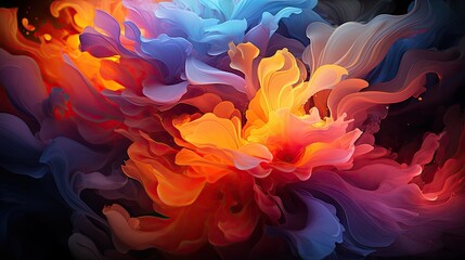 Obraz premium Futuristic Technology Artistry - Abstract Desktop Background - Stunning Visualization of Colorful Geometric Patterns - AI-Generated