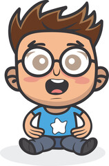 character of a person with a smile vector illustration