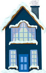 Winter House Illustration