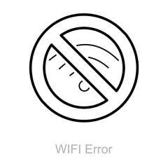 WIFI Error and wifi icon concept 
