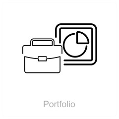 Obraz premium Portfolio and bag icon concept 