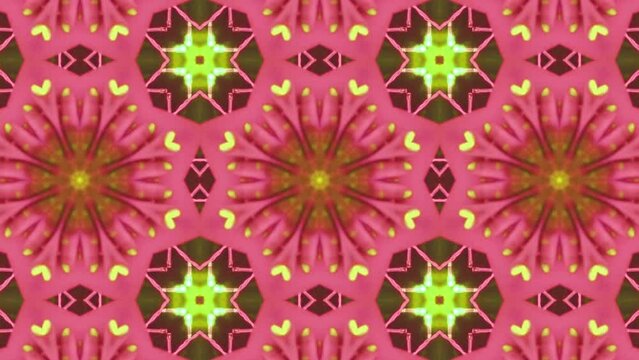 Abstract kaleidoscope ornament mandala motion tile background pattern animation wallpaper