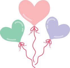 Adorable heart balloon illustration