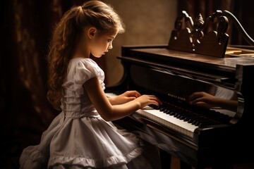 girl playing piano