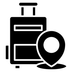 suitcase glyph icon, related to transportation, ride sharing theme.