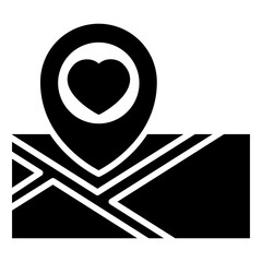 Favorite Places glyph icon, related to transportation, ride sharing theme.