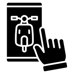 Choice glyph icon, related to transportation, ride sharing theme.