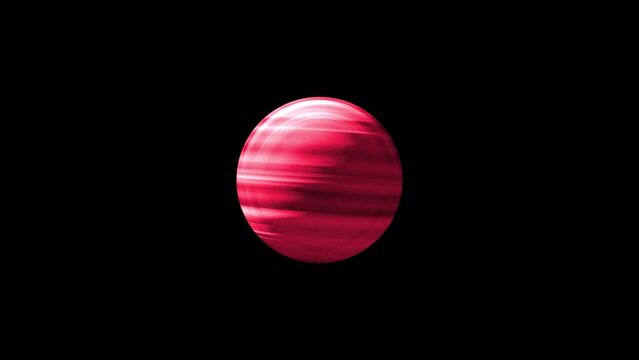 Loop animation of the red planet rotation on black background with alpha channel Quicktime Prores 444 encode. Abstract Alien Planet.