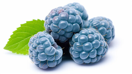 fresh blueberries on white