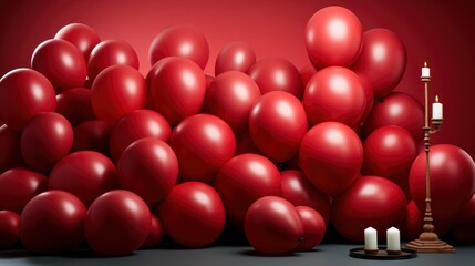 Paper Art Group Red Balloons Combine,Valentine Day Background, Background For Banner, HD