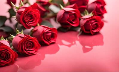 Romantic red roses for a heartfelt Valentine's Day card