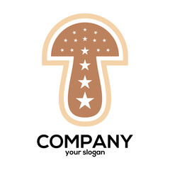 modern logo of mushroom with star