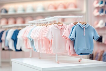 A chic children's boutique offering a diverse collection of bright and stylish clothes for children.