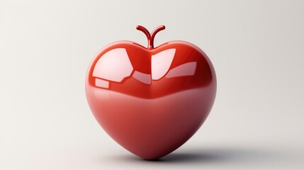 Obraz premium Red Heart Realistic 3D Design Icon,Valentine Day Background, Background For Banner, HD