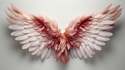 Red Heart Wings Realistic 3D Design,Valentine Day Background, Background For Banner, HD