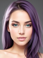 Naklejka premium Portrait of a beautiful European girl. Generative AI