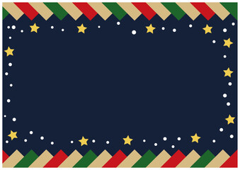Fototapeta premium クリスマスフレーム北欧風寄木紺背景