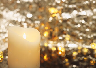 yellow and gold abstract background and bokeh for New Year's Eve, reflection, Christmas, New Year's...