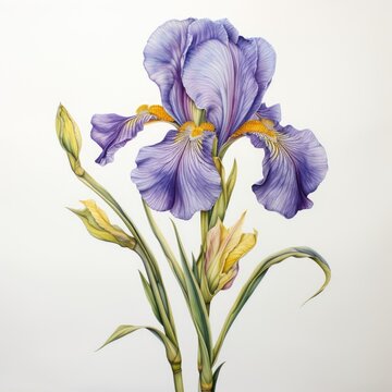 iris detailed watercolor painting fruit vegetable clipart botanical realistic illustration