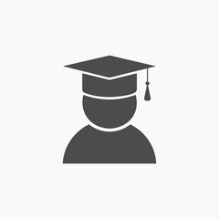 Mortarboard, graduation, knowledge icon vector. education, academic, bachelor, diploma, college, student symbol