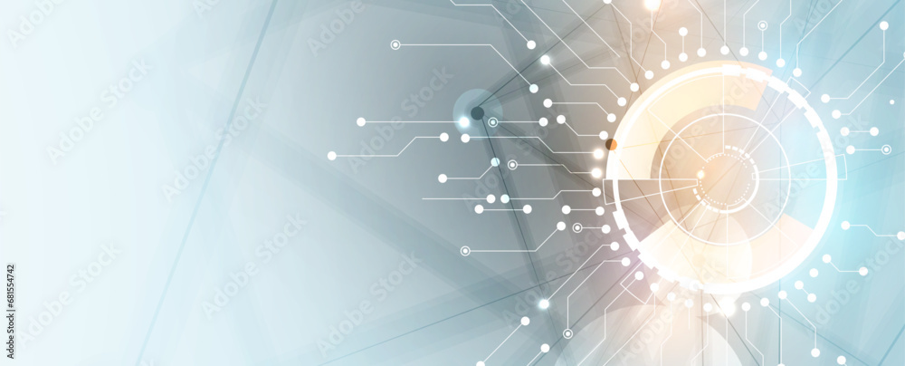 Poster Technology Network Vector Background.. Science and technology presentation background. Big data connectivity software development wallpaper