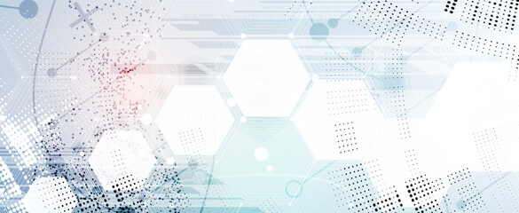 Obraz premium Technology Network Vector Background.. Science and technology presentation background. Big data connectivity software development wallpaper