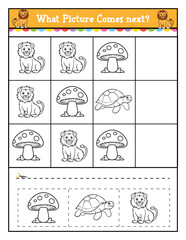 Educational Children's  Matching Challenge Game What Comes Next game for children