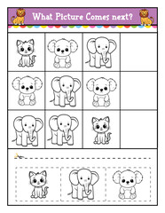 Educational Children's  Matching Challenge Game What Comes Next game for children