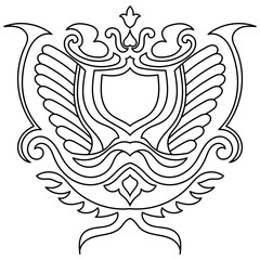 Carpet components. black stripes. rug Oriental ornament with floral motifs. Indian design element for henna tattoo, adult coloring book, greeting card, wedding invitation or spa beauty flyer.