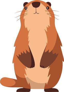 recommend clip art: Cute animal cartoon character Groundhog flat style .