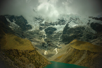 Glacial lake within The Peruvian Andes - obrazy, fototapety, plakaty