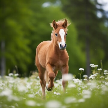 Pony in the field.